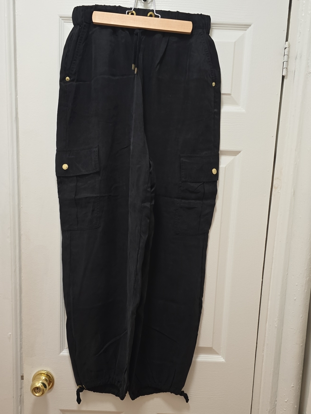 Barbour Black Cargo Pants with Gold-Tone Hardware